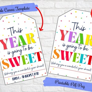 Bewerkbare Back To School-cadeaulabels voor snoep, koekjes, zoete lekkernijen, Eerste schooldag-tags voor klaskinderen, Dit jaar wordt zoet