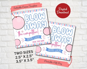 Blow pop Candy Cheer tags, Blow away the competition, Cheer team Gift tags Dance, Cheer Tryout, competition , PTO, Coach tags, Gymnastics