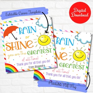 Beau temps, mauvais temps, vous êtes le meilleur de tous les temps Étiquette-cadeau de fin d'année pour enseignant, Étiquette-cadeau parapluie, Enseignant, Collègue, Administrateur, Prise de force