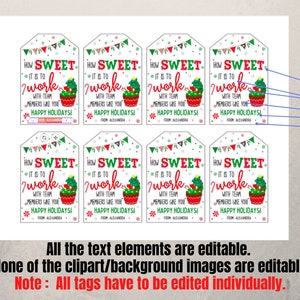 How Sweet It is to Work With Team Member Like You ,christmas Gift Tags ...