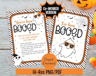 You've been boo'd co worker printable, I've been boo'd office workplace signs, Halloween booed game Workplace edition, Digital Download,