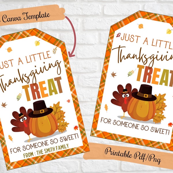 Thanksgiving Gift treat Tags, Just a little thanksgving treat tags for someone so sweet,teacher, friends, family, school, co-workers, PTO