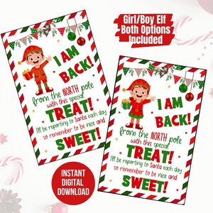 Etiquetas de regalo de Elfo que regresa, tradición de elfo navideño, Elfo que regresa con regalos, Etiquetas de regalo de Elfo, Elfo que regresa del Polo Norte, Elfo que regresa, Etiqueta de regalo de Elfo