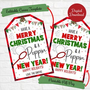 Frohe Weihnachten und ein neues Jahr, Bubbles Geschenkanhänger, Weihnachten Geschenkanhänger, PTO, Lehrer Geschenkanhänger, Bubbles Geschenkanhänger