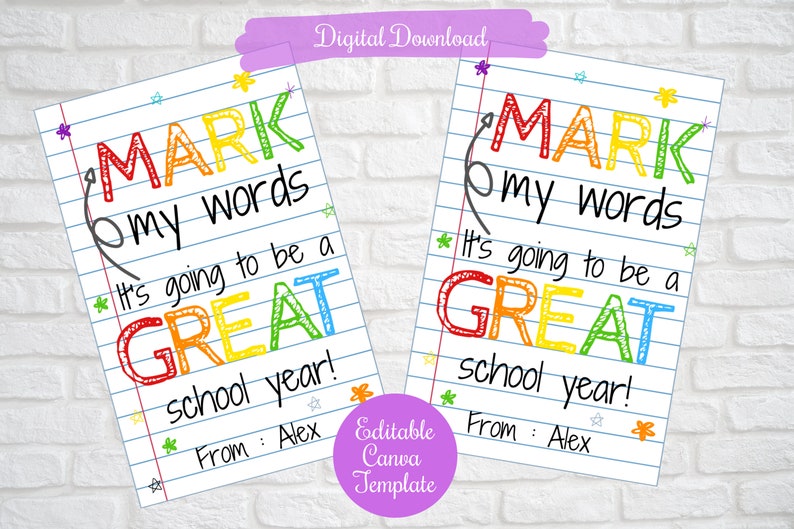 Mark My Wordsit Is Going To Be Great Year Back To School Etsy UK
