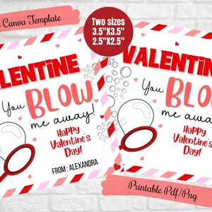 Valentine Bubbles Gift tags, Valentine you blow me away printable cards, Class bubble wand valentines, Toddler, Preschool,Daycare valentines