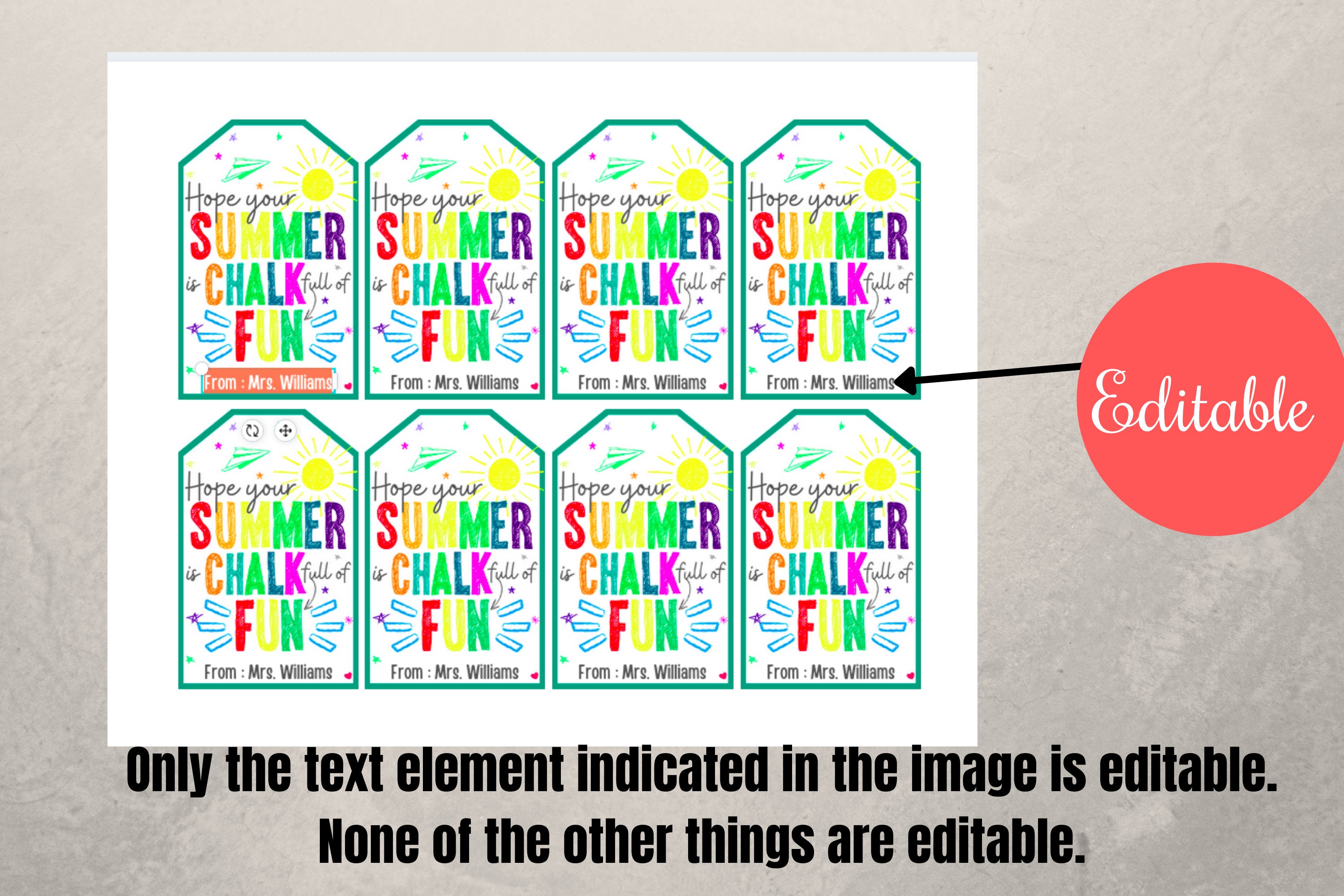 Chalk Full of Fun Gift Tags End of Year Gift Tags for Etsy