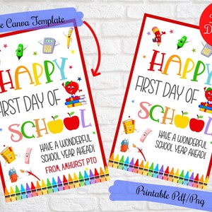 Happy First Day of School Gift Tags for Students, Teachers, Back to ...