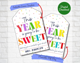 Editable Back To School gift tags for candies cookies sweet treats, First day of School tags for class kids, This year is going to be sweet