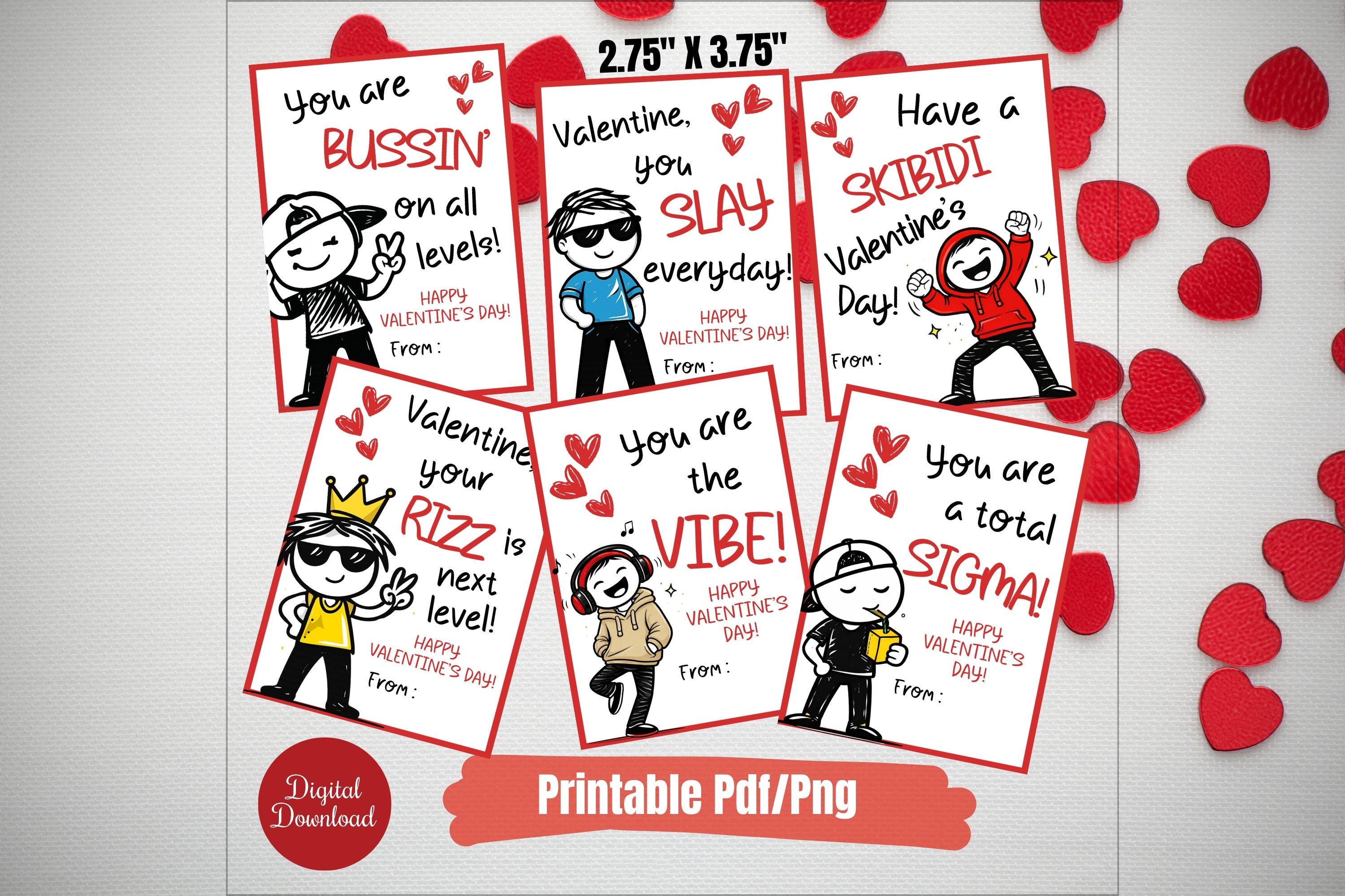 Slang Kids Valentine's Day Cards, Gen Z Alpha Teen Tween Funny ...