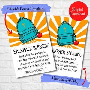 Lord bless this backpack cards,Blessing of the backpack church ceremony, Back to school backpack blessing,First Day Of School, Sunday School