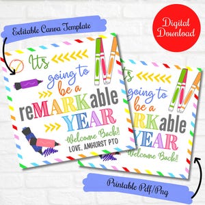 First Day of School Marker Gift tags, Back to school Permanent marker, teacher tags, markers Gift tags for class, school, teachers, PTO tags