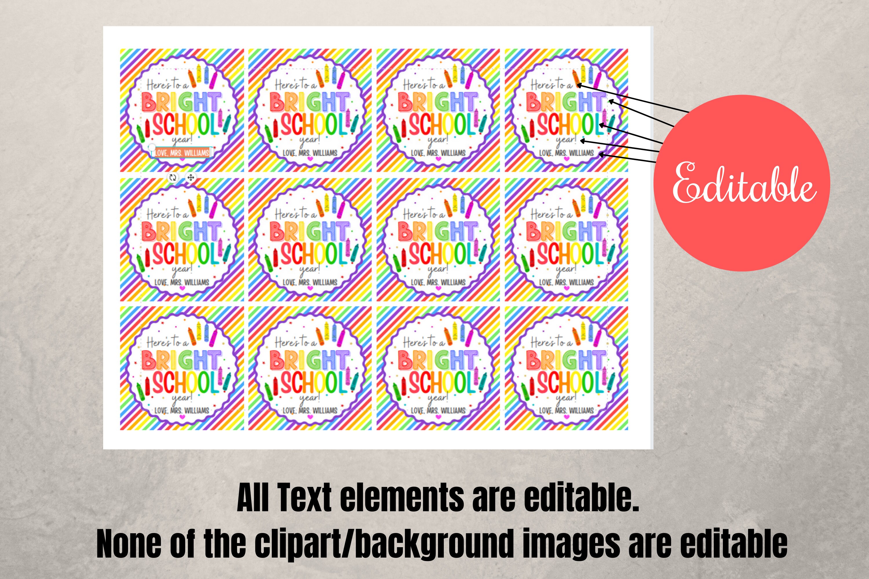 First Day of School Crayons Gift Tags Here's to a Bright Etsy Canada