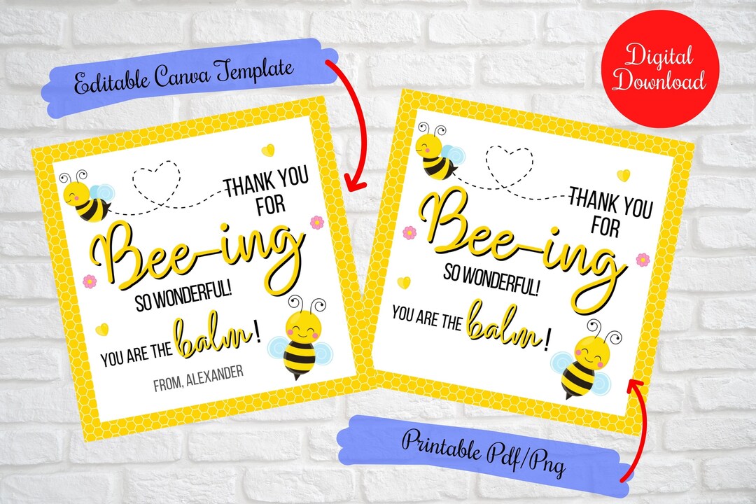 Thanks for Beeing so Wonderful Gift Tags, Honey Bee Employee ...