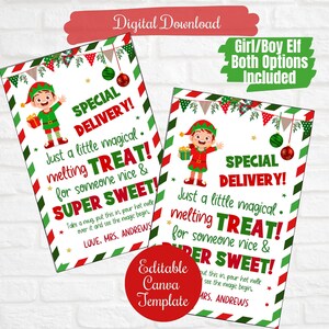 Elfe Heiße Kakaobombe Geschenkanhänger, heiße Schokoladenbombe Geschenkanhänger, Weihnachtskakaobombe Geschenkanhänger, PTO, Klasse, Schulkinder Geschenkanhänger, Printable Editable