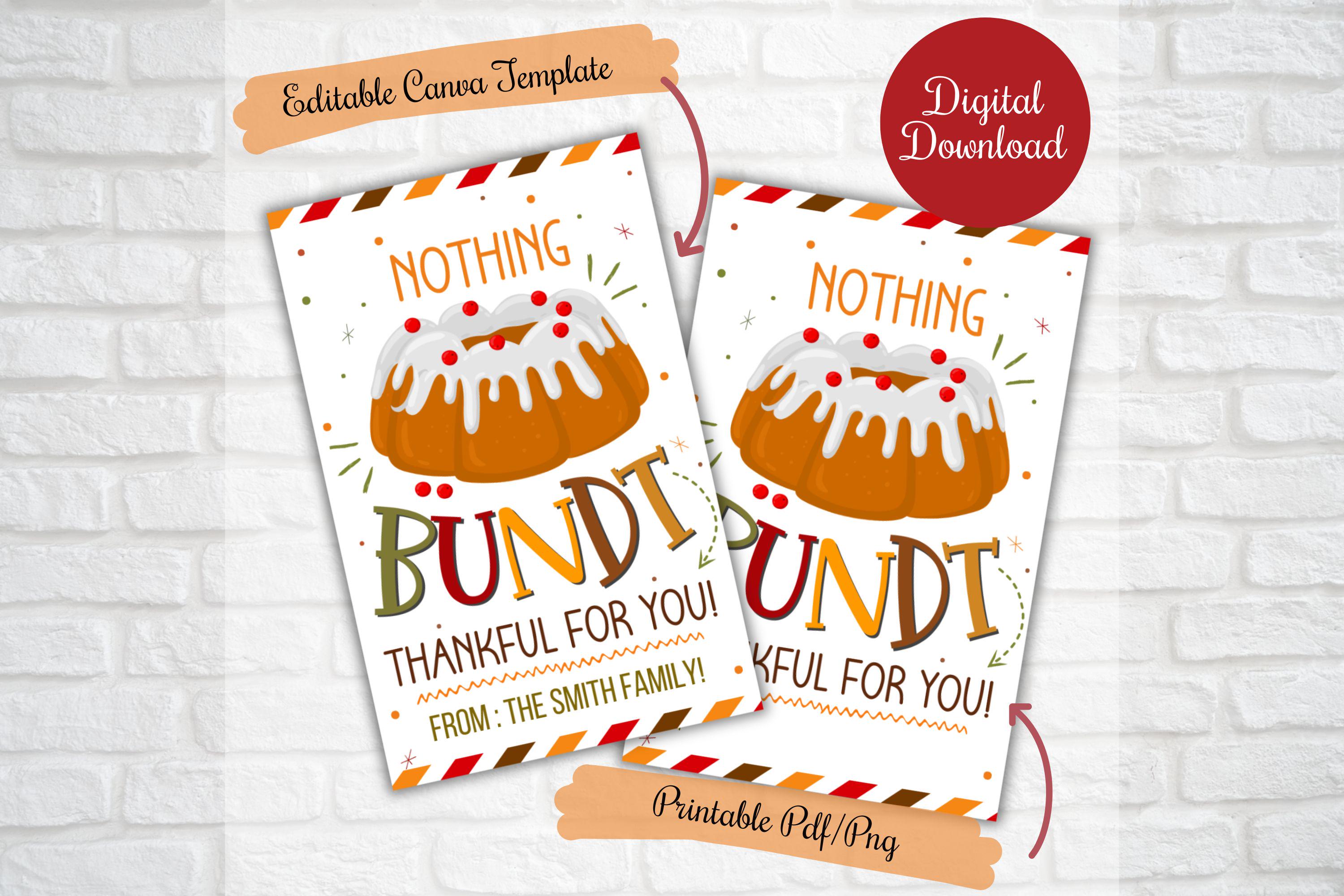 thanksgiving bundt cake tags for teacher,nothing bundt thankful