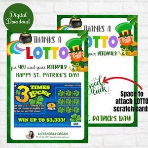 Vielen Dank ein Lotto für Sie und Ihre Empfehlungen, Realtor St patricks Day Lotto Rubbellos Kartenhalter,Immobilien, Geschäft,Notar Marketing, Pop by