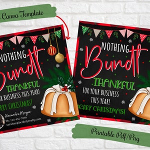 Realtor Christmas Bundt Cake Geschenkanhänger für Kunden, Nichts bundt dankbar für Ihr Geschäft, Realtor Pop by