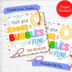 J'espère que votre été sera plein de joie, Étiquettes cadeaux bulles pour classe de fin d'année, étiquettes cadeaux baguette magique avec les camarades de classe, garderie de maternelle, prise de force