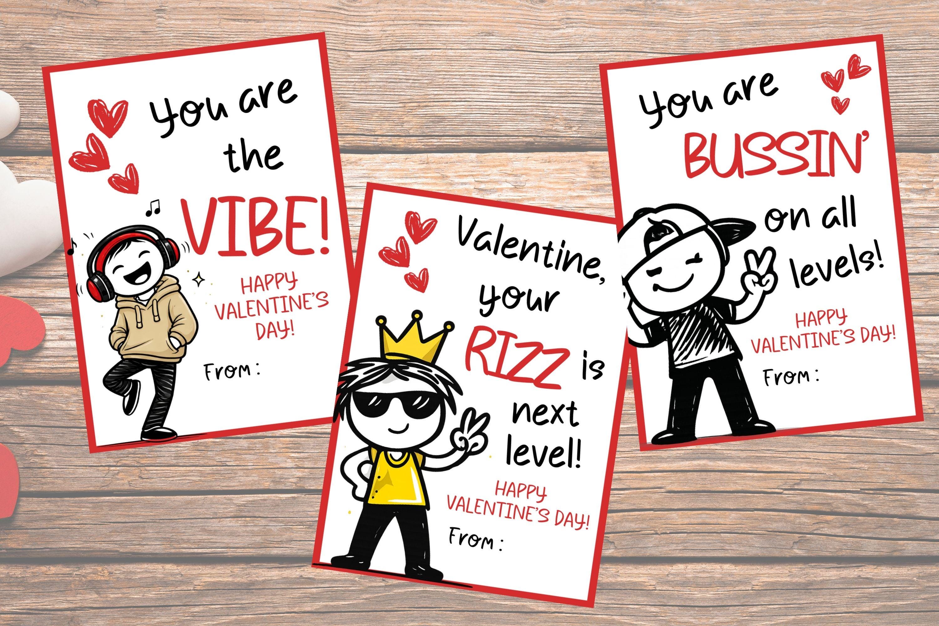Slang Kids Valentine's Day Cards, Gen Z Alpha Teen Tween Funny ...