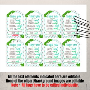 Mint Teacher Gift Tags, Teacher Editable Gift Tags, Employee ...