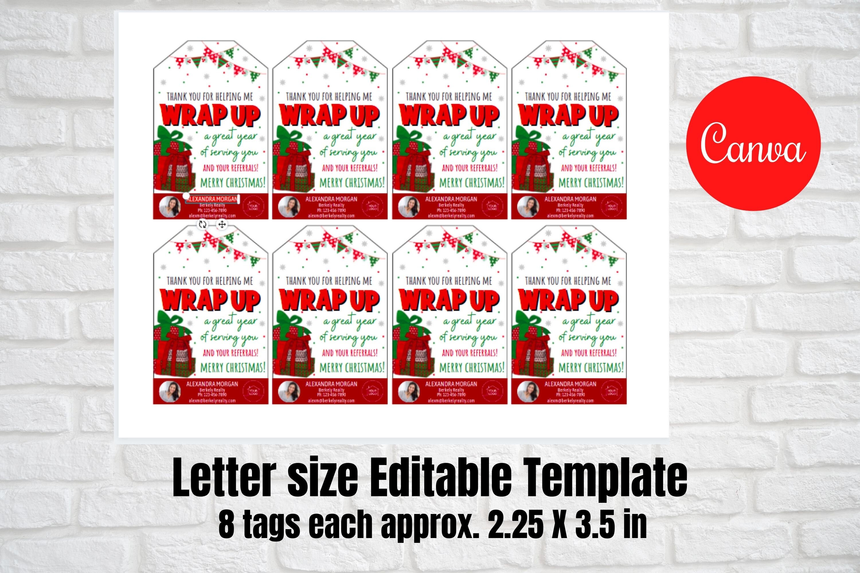 Realtor Wrapping Paper Gift Tag for Clients Thanks for Etsy