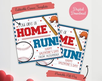 Sei un fuoricampo, San Valentino, Etichette regalo di San Valentino di baseball stampabili e modificabili per classe, scuola, San Valentino di baseball per la squadra, Softball