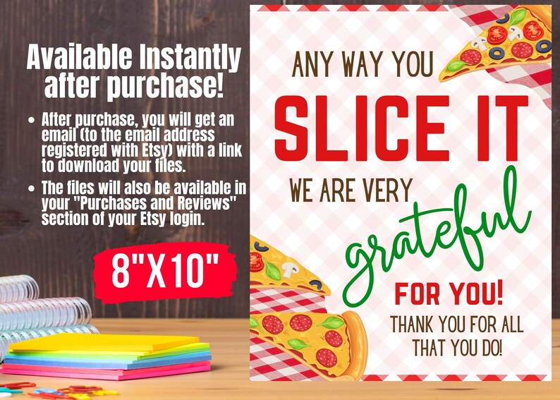 Pizza Teacher Appreciation Table Sign anyway You Slice It We Etsy