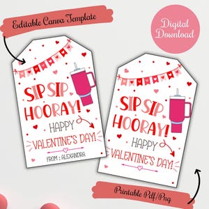 C'est la Saint-Valentin, étiquette de tasse de Saint-Valentin pour Stanley, cadeau d'accessoires, étiquettes imprimables et modifiables pour la classe, téléchargement numérique