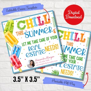 Chill this summer and let me handle your Real estate needs, Realtor Popsicle ice lolly  pop by, Business,Notary marketing,Ice cream gift