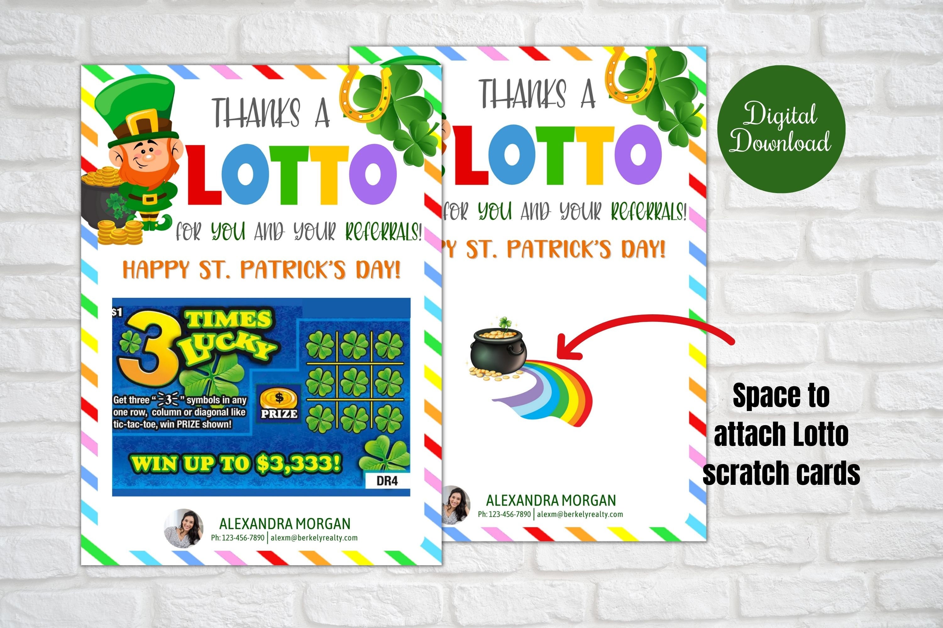 Lucky to Have You Lottery Ticket Holder St. Patrick's Day Printable Scratch  off Holder Teachers Appreciation Week INSTANT DOWNLOAD 