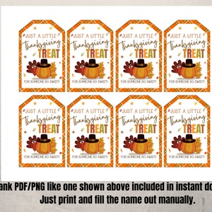 Thanksgiving Gift treat Tags, Just a little thanksgving treat tags for someone so sweet,teacher, friends, family, school, co-workers, PTO image 7