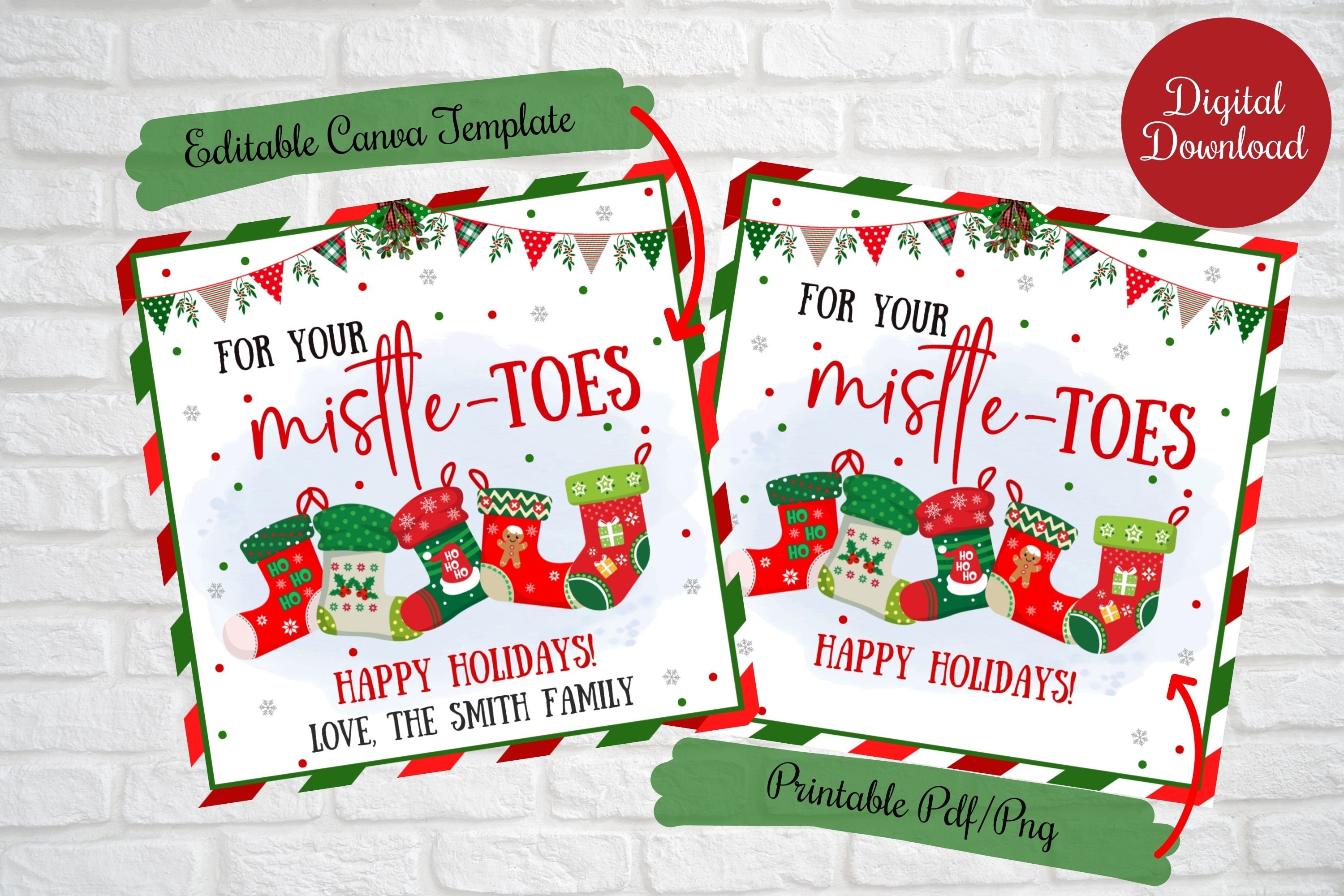 EDITABLE - For Your Mistletoes - Printable Christmas Gift Tag - Digita –  Chevelly Designs