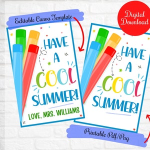 Etiqueta de regalo para paletas heladas de verano, etiqueta de regalo de fin de año escolar, etiqueta de regalo para compañeros de clase, paleta helada, etiqueta de regalo para paletas de hielo