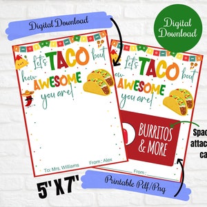 Laten we praten over hoe geweldig je bent Cadeaukaarthouder voor lerarencadeau, Mexicaans restaurant cadeaukaarttag, Leraar, collega, Chipotle-tag
