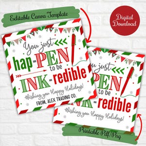 Christmas Pen Geschenkanhänger, You just Happen to be inkredible Geschenkanhänger, Staff, Lehrer, Krankenschwester, Teammitglied, Mitarbeiter, Mitarbeiter, PTO tags,