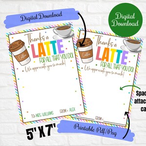 Danke, ein Latte-Geschenkkartenhalter für die Lehreranerkennungswoche, Mitarbeiter-Team-Kollegen-Café-Geschenkkartenhalter, Lehrer-Ende des Jahres Geschenk