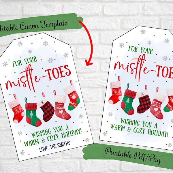 Editable For your Misltetoes Christmas gift tags , Christmas socks gift tags, Fuzzy Socks, Secret Santa gift tag,Printable, Digital Download