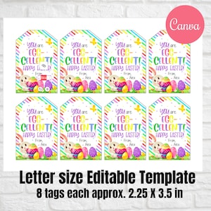 You Are Eggcellent, Easter Eggs Treat Tag for Class, School, Daycare ...