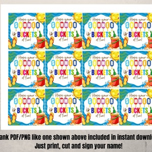 Buckets of Fun Gift Tags, End of Year Gift Tags for Students,hope Your ...