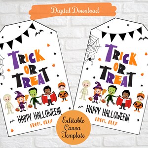 Süßes sonst gibt es Saures Halloween Geschenkanhänger, Süßes Halloween-Leckerli Taschenanhänger, Schule, Freunde, Familie, Lehrer, Mitarbeiter, PTO Tags, Süßigkeitsanhänger