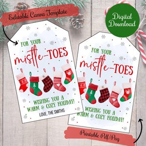 Etiquetas de regalo de Navidad editables para tus calcetines de Navidad, etiquetas de regalo de calcetines de Navidad, calcetines peludos, etiquetas de regalo de amigo secreto, imprimibles, descarga digital