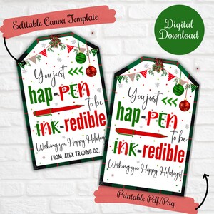 You just Happen to be inkredible Geschenkanhänger, Weihnachtsstift Geschenkanhänger, Personal, Lehrer, Krankenschwester, Teammitglied, Mitarbeiter, Mitarbeiter, PTO tags,
