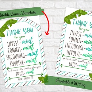 Mint Teacher Gift Tags, Teacher Editable Gift Tags, Employee ...