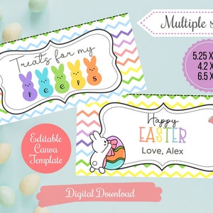 Capa de saco de guloseimas para meus Peeps, capa de saco de guloseimas para ovos de marshmallow de Páscoa, etiqueta dobrável para presente de Páscoa, chapéus de coco para sacola de guloseimas de classe