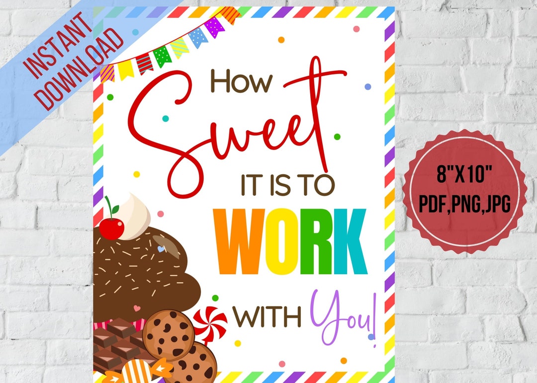 How Sweet It is to Work With You, Employee Appreciation Table Sign Cupcake Desserts Sign | Nurse,teacher,staff Appreciation Week ,PTO - Etsy how-sweet-it-is-to-work-with-you-employee-appreciation-table-sign-cupcake-desserts-sign-nurse-teacher-staff-appreciation-week-pto-etsy