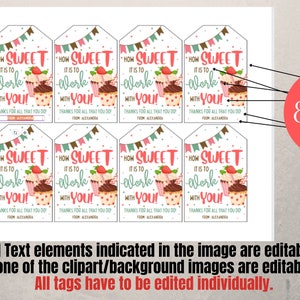 Co-worker Teammate Appreciation Cupcake Gift Tag,how Sweet It is to ...