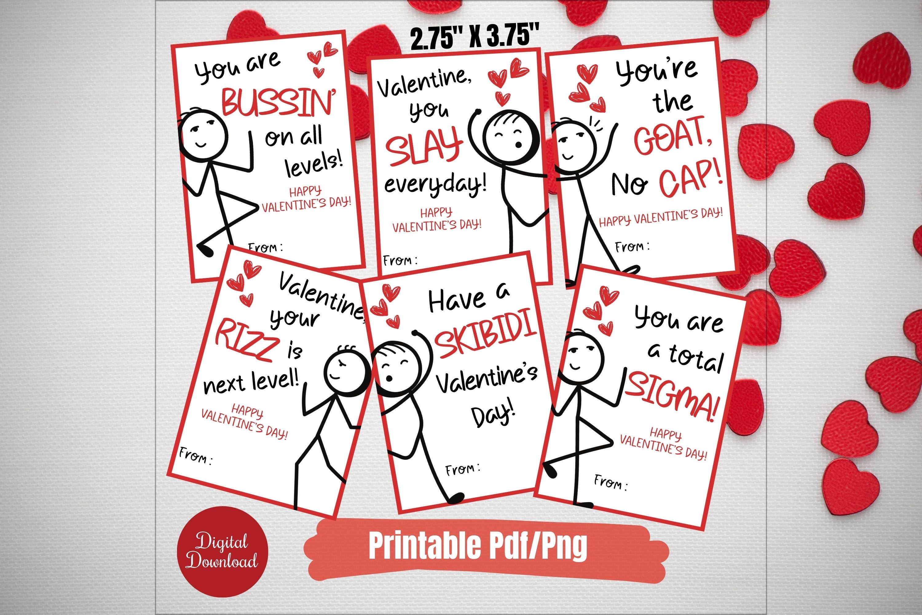 Slang Kids Valentine's Day Cards, Gen Z Alpha Teen Tween Funny ...