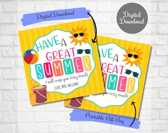 Have a great summer Gift Tags,I will miss you End of term gift tags for class from teachers, PTO tags, Editable tags, Digital printable