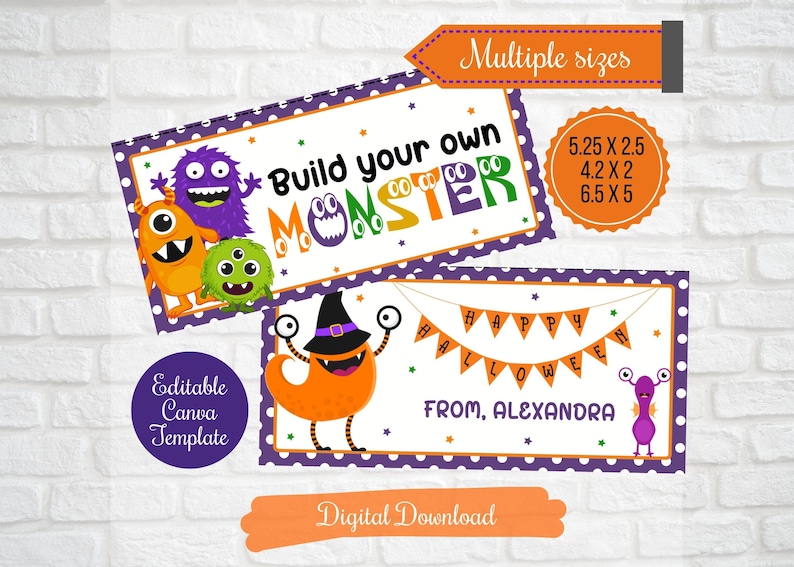Build Your Own Monster Kit Treat Bag Topper, Playdoh Monster Kit Gift ...